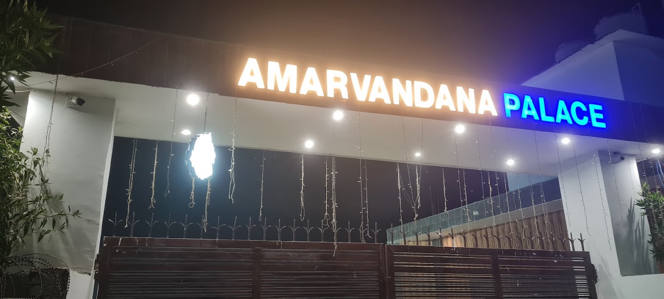Decorated mandap for wedding ceremony at AmarVandana Palace